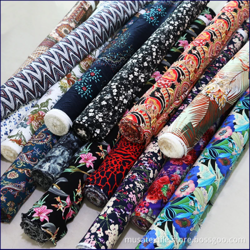 Custom Printed Woven 100% Viscose Rayon Fabric